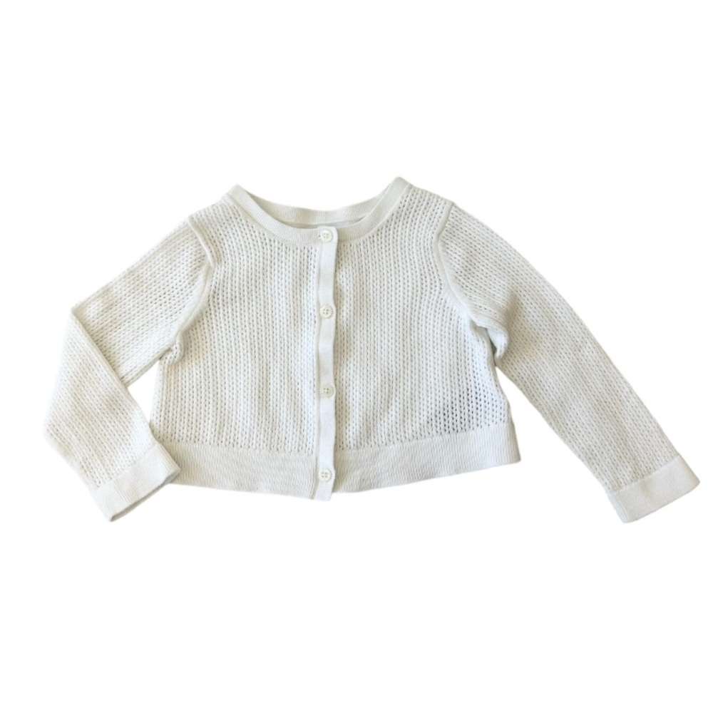 Baby Gap Pointelle Knit White Cardigan 12-18 m